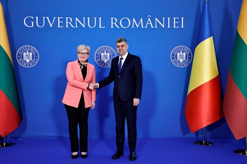 PM Ciolacu Meets Lithuanian Counterpart To Discuss Continuation Of