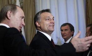 Russian Prime Minister Vladimir Putin meets with Hungarian Prime Minister Viktor Orban
