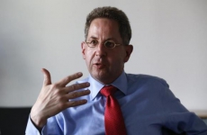 Maassen from the Federal Office for the Protection of the Constitution gestures during an interview in Berlin
