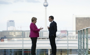 Angela Merkel și Emmanuel Macron 