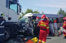 accident TIR microbuz Satu Mare