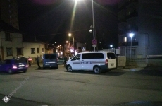 Poliția păzește strada Piezișă din Cluj-Napoca.