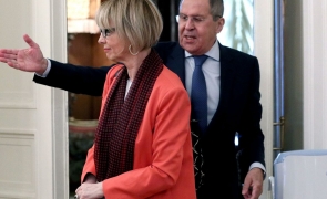 Serghei Lavrov și secretarul general OSCE, Helga Schmidt