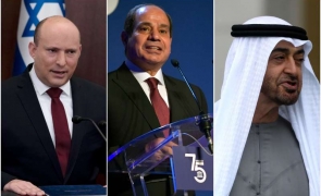 Mohammed bin Zayed Al-Nahyan , Naftali Bennett , Abdel Fattah al-Sissi 