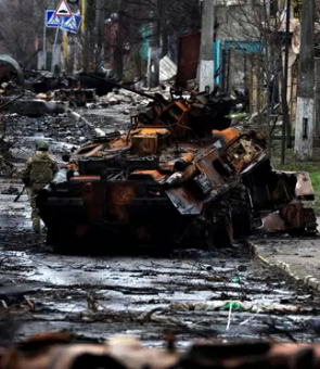 tancuri distruse Kiev Ucraina