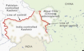 hartă china india pakistan