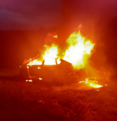 FOTO | Un autoturism hibrid a ars ca o torță, iar șoferul a fost găsit carbonizat