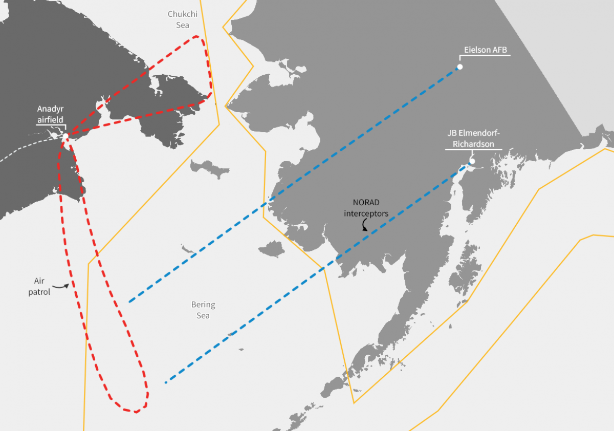 O formație de bombardiere rusești și chineze cu capacitate nucleară ar fi înconjurat coasta americană din Alaska