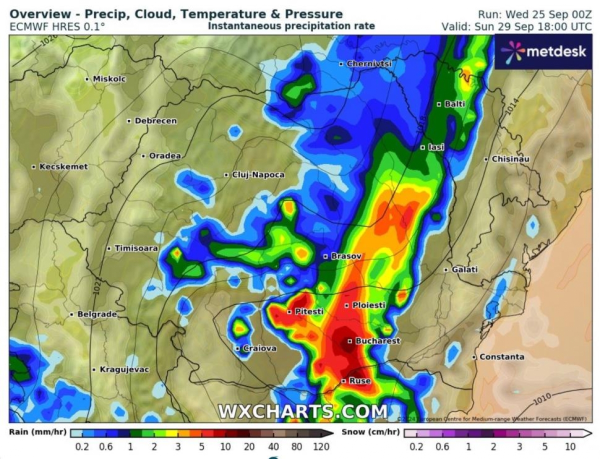 Specialist ANM explică de ce Galațiul este ‘foarte vulnerabil’ în fața ploilor așteptate să cadă în cursul nopții