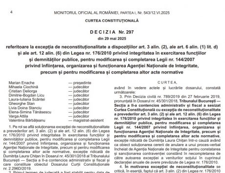 Decizia care schimbă radical declarațiile de avere a fost publicată în Monitorul Oficial și se aplică de azi