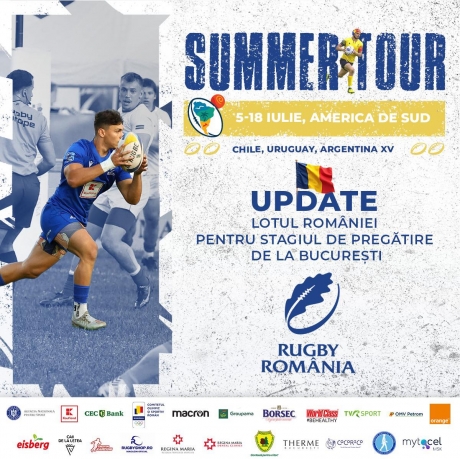 Modificări în lotul echipei naționale de rugby a României pentru Turneul de vară din America de Sud