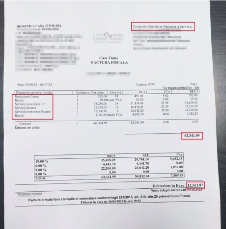 Salrom face precizări cu referire la evenimentul societății de la o pensiune pe bani publici