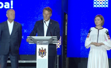 Macron, Merz și Donald Tusk, discurs în limba română la Chișinău: Mesaj puternic de susținere pentru Republica Moldova